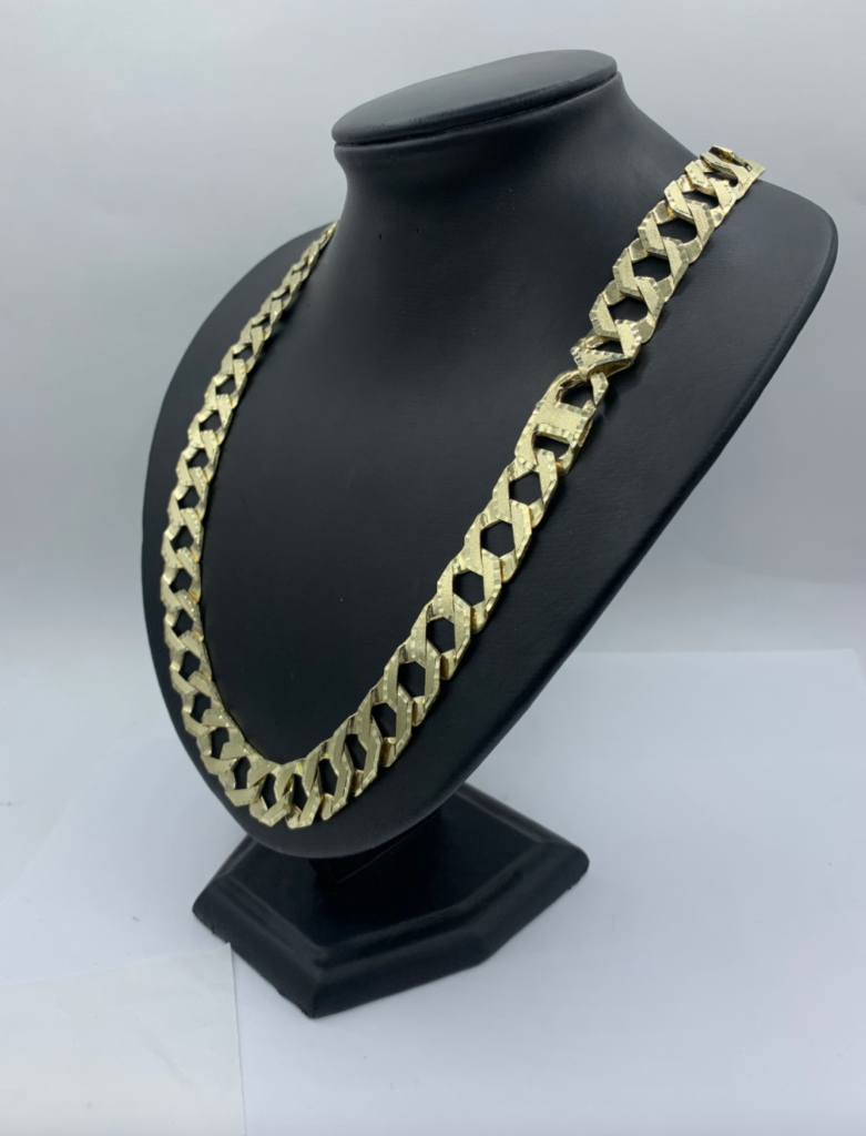 26 Inch 10K Gold Square Curb Chain – Gold Star Jewellers | Bonnie Doon Mall